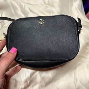 Tory Burch Black Mini Bag with Gold Accent